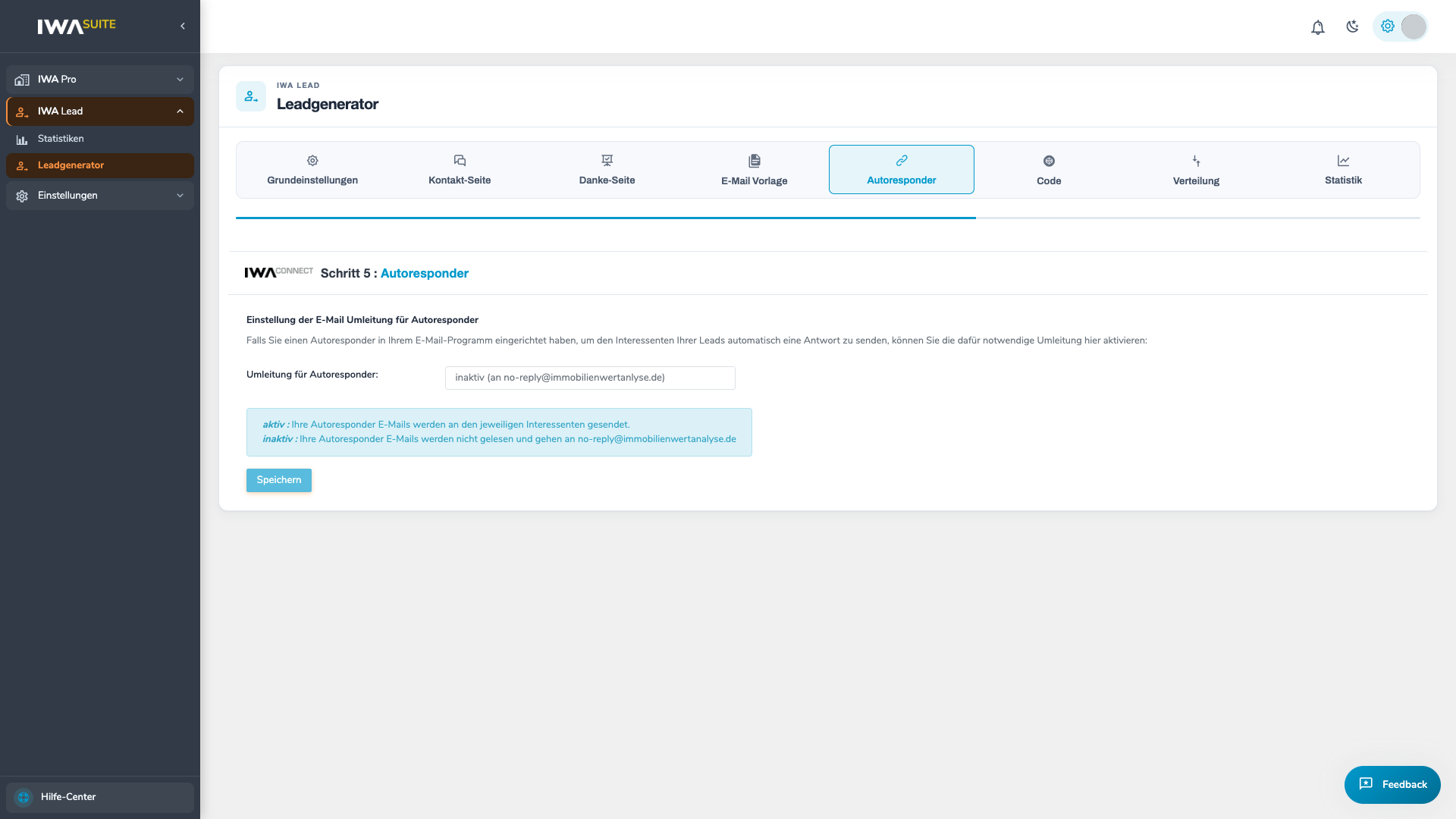 Konfiguration des Autoresponders