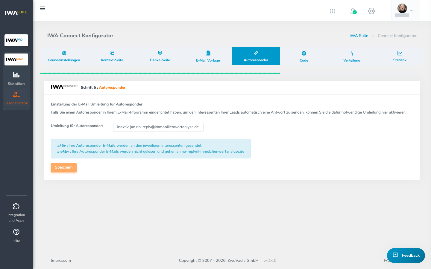 Konfiguration des Autoresponders